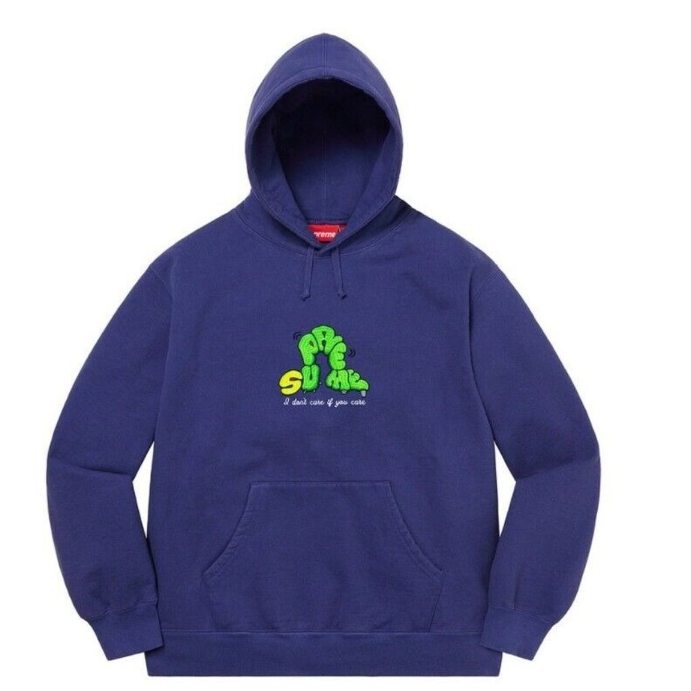 SUPREME -  Don't Care Hoodie - Purple Size: LARGE
